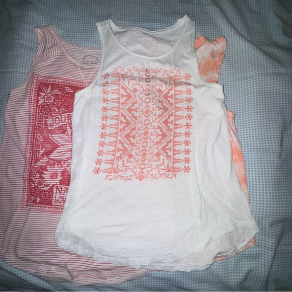 Lucky Brand top bundle of 4 tops size small peaches and pinks - Picture 1 of 12